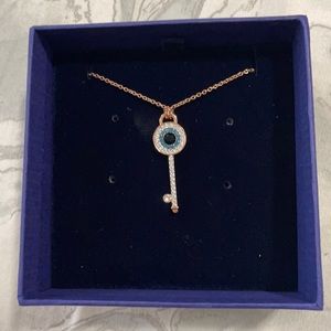 Swarovski evil eye key necklace